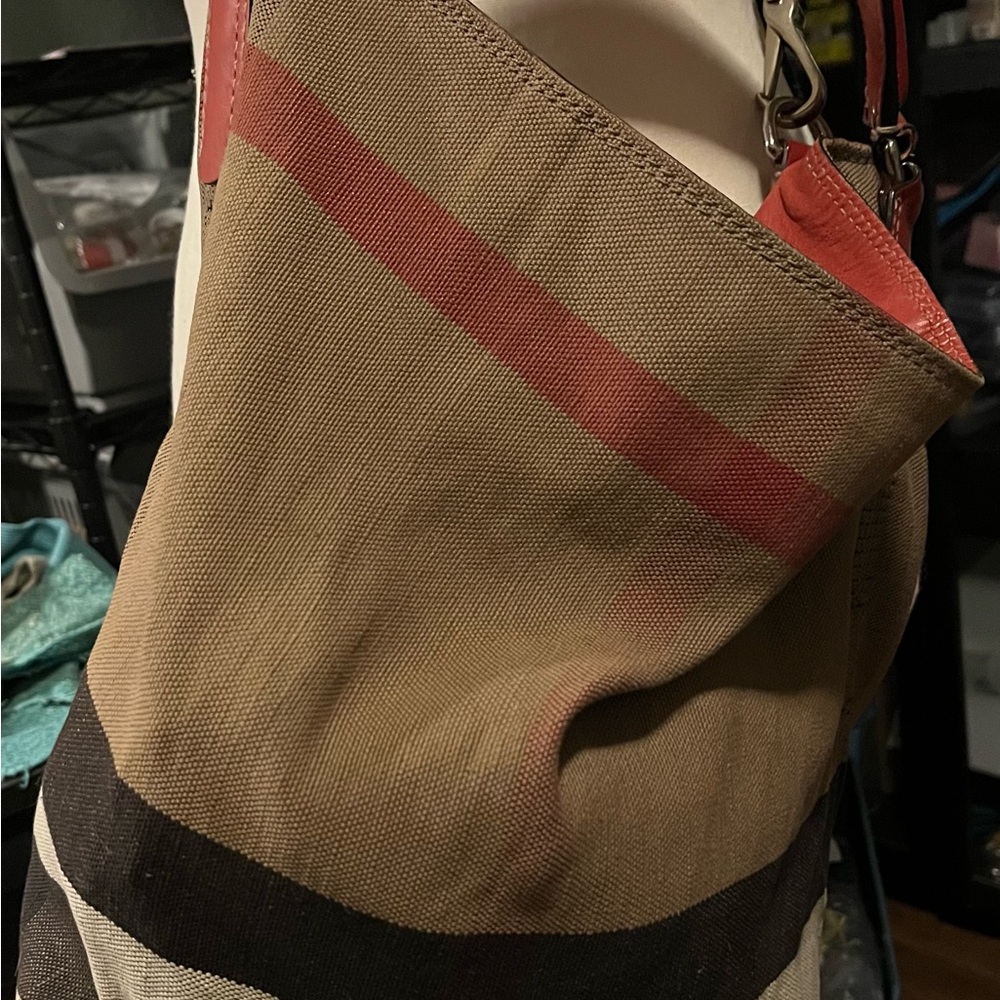 Burberry Hobo Bag in Brown and Red